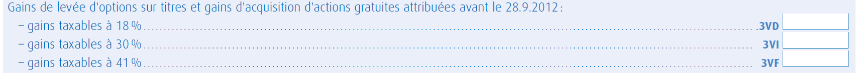 Formulaire de déclaration de revenus : Gains de levée d’options sur titres et gains d’actions gratuites