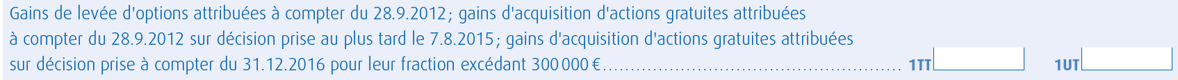 Formulaire de déclaration de revenus : Gains de levée d’options et gains d’acquisition d’actions gratuites